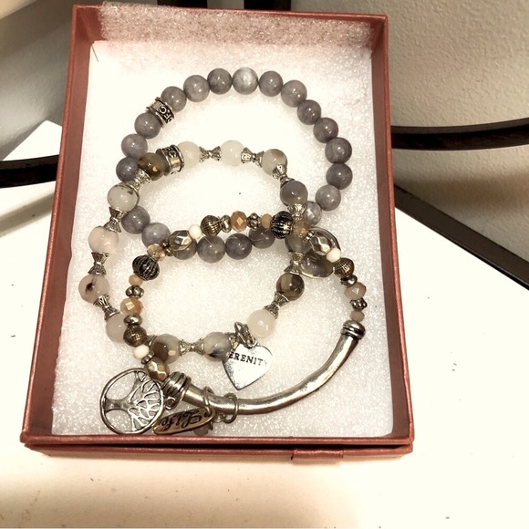 Gray Bead Bracelets - Picture 2 of 6